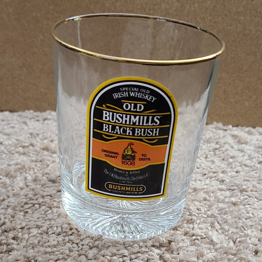 Old Bushmills Black Bush Irish Whiskey Rocks Glass